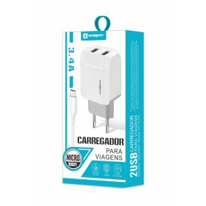 (SX-FC10-V8) - Carregador De Parede + Cabo Micro Usb - [Caixa com 200 peças]