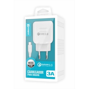 (SX-QC3-V8) - Carregador De Parede + Cabo Micro Usb - [Caixa com 200 peças]